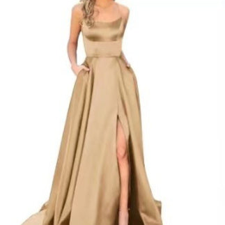 Solid Color Long Slimming And Shoulder Hollow Girlfriends Fashion Bridesmaid Party Dress