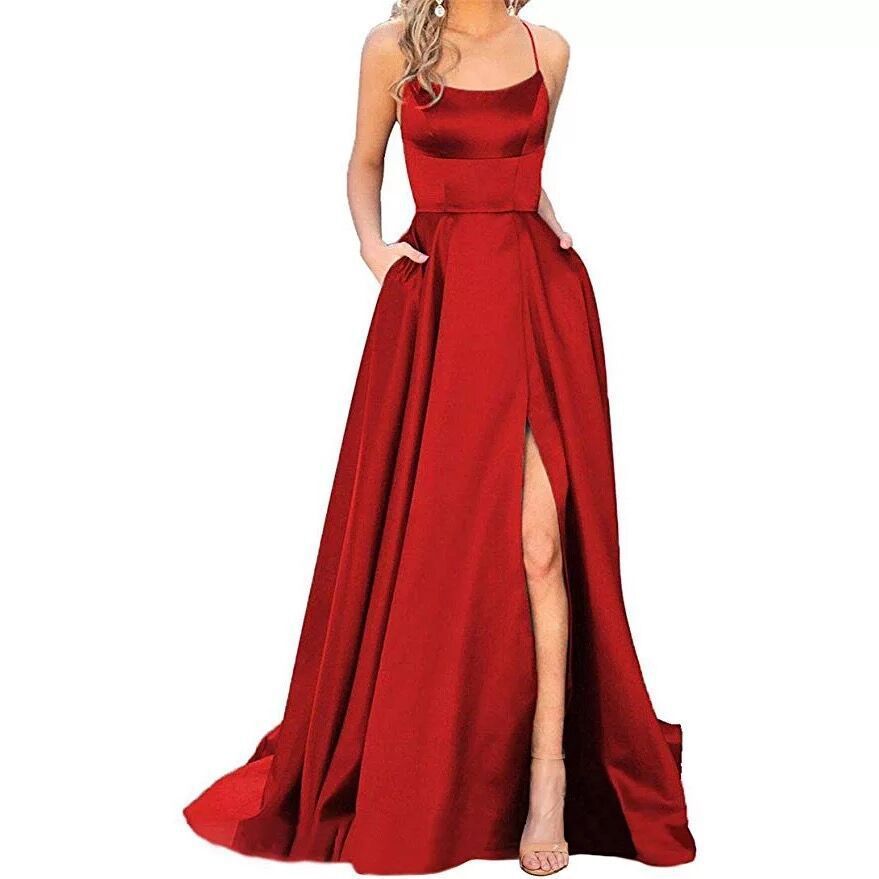 Solid Color Long Slimming And Shoulder Hollow Girlfriends Fashion Bridesmaid Party Dress