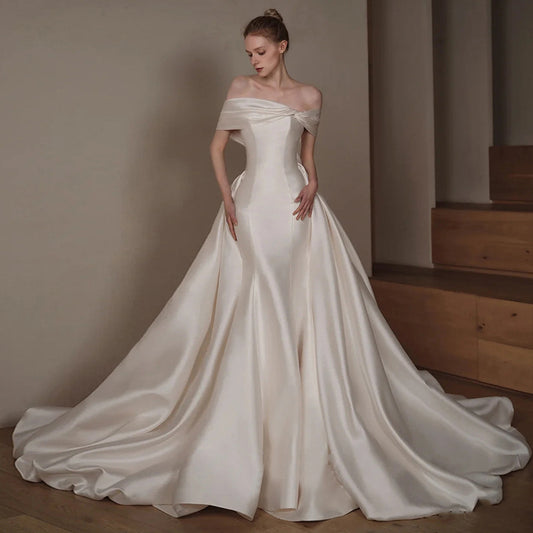 Women's Fashion Satin Fishtail Main Wedding Dress